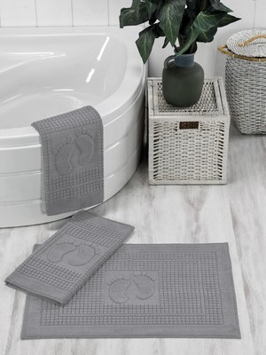 PremiumPort Yumuşak ve Emici 3'lü Paspas Seti, Şık ve Kullanışlı Ev Aksesuarı