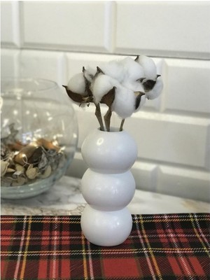 Özgürce Beyaz Vazo 14 Cm, Şık Dekoratif Tasarım, Modern Ev Aksesuarı
