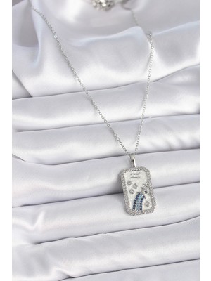 Ronanna 316L Çelik Gümüş Renk Zincir Kova Burcu Zirkon Taşlı Kadın Kolye - Lisinya