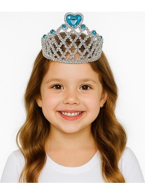 NW NessiWorld Mavi Kalpli Gümüş Renk Kraliçe Tacı Prensestacı Nessiworld