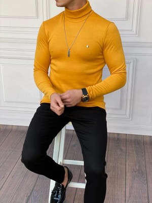 Modefendicom Slim Fit A Kalite Pamuk Tam Boğazlı Kazak