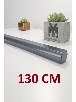 Özgürce Antrasit Renkli Alüminyum Dekoratif Ray, 2 Kanallı Metal Perde Kornişi