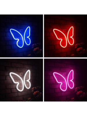 Özgürce Çok Renkli Neon LED Duvar Lambası, Dekoratif ve Işıltılı Aksesuar