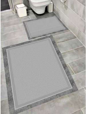PremiumPort Su Itme Özellikli 2'li Banyo Paspas Takımı, Şıklık ve Konfor Sunar