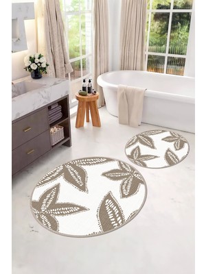 Özgürce Yıkanabilir Deniz Yıldızı Desenli Kaymaz Banyo Paspası Takımı