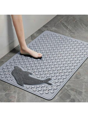 PremiumPort Balık Desenli Kaydırmaz Banyo ve Duş Paspası 35X68 cm