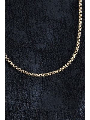 Ronanna 316L Çelik Örme Zincir Model Gold Renk Erkek Kolye - Lisinya