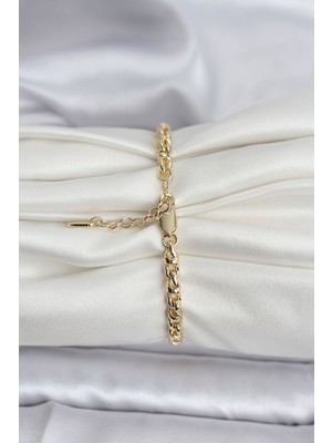 Ronanna 14K Gold Renk Kaplama Zincir Model Kadın cm Bileklik - Lisinya