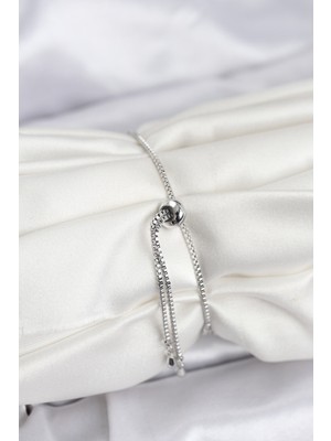 Ronanna Göz Model Zirkon Taşlı Gümüş Renk Asansörlü Su Yolu Bileklik - Lisinya