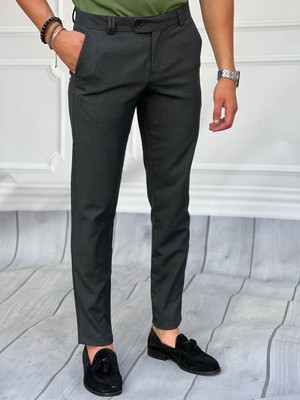 Modefendicom Slim Fit Kalıp Düz Kumaş Pantolon