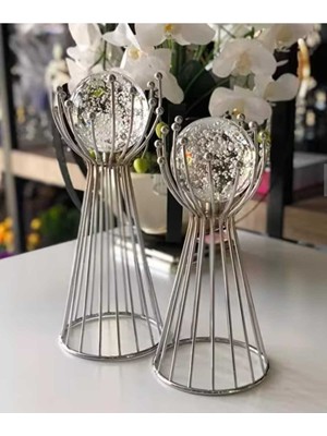 Özgürce Şık 2'li Misket Küre Dekoratif Aksesuar Seti, Zarif ve Modern Tasarım