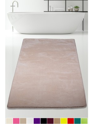 PremiumPort Yumuşak Peluş Banyo Paspası 60X100 Cm, Kaymaz Tabanlı, Pufidik Tasarım