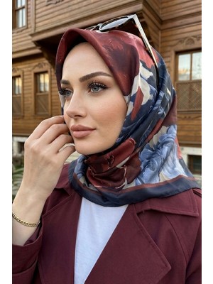 İmaj Butik Lacivert Desenli Soft Eşarp