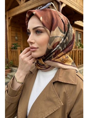 İmaj Butik Bej Desenli Soft Eşarp