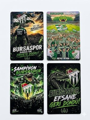Hediyelik Bursaspor Buzdolabı Magneti 13X9CM 0,5mm Kalınlık 4 Adet Magnet