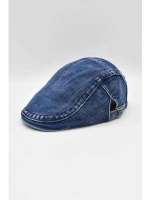 Külah Ayarlanabilir Tokalı Denim Yazlık Erkek Kot Kasket Şapka