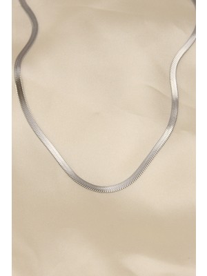 Ronanna 316L Çelik Silver Renk 45 cm Italyan Zincir Model Kadın Kolye - Lisinya