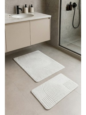PremiumPort Yumuşak Kaymaz Banyo Paspas Seti 2'li, Yıkanabilir, Leke Tutmaz, 60X100-40X60