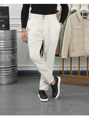 Modefendicom Toka Detaylı Çift Pile Italyan Kesim Pantolon