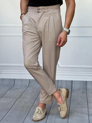 Modefendicom Toka Detaylı Çift Pile Italyan Kesim Pantolon