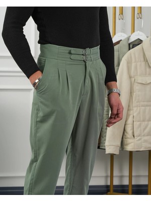 Modefendicom Toka Detaylı Çift Pile Italyan Kesim Pantolon