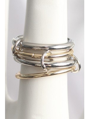 Ronanna Pirinç Mix Renk 4'lü Model Kadın Yüzük - Lisinya