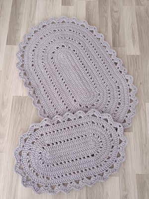 PremiumPort Şık 2’li Banyo Paspası Seti – Yumuşak ve Derin Gri Renkli