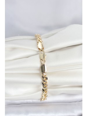 Ronanna cm 14K Gold Renk Yassı Zincir Model Kadın Bileklik - Lisinya