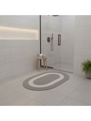 PremiumPort Doğal Hasır Şeritli Jüt Paspas 60X100 Cm, Banyo ve Balkon Için Şık Seçenek