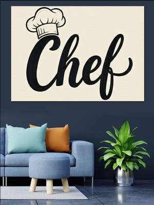 Özgürce Minimalist Mutfak Logosu Dekoratif Kanvas ve Mdf Ahşap Tablo