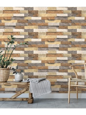 Duvarline Modern Taş Desen Kendinden Yapışkanlı Duvar Kağıdı ( 65 cm x 3 Mt)