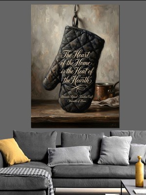 Özgürce Nostaljik Fırın Eldiveni Temalı Kanvas ve Mdf Dekoratif Tablo