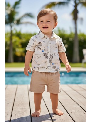 Butik Erkek Bebek %100 Pamuklu Şortlu Gömlekli 2'li Takım