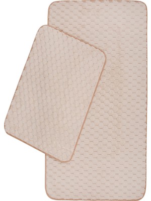PremiumPort Yumuşak Petek Dokulu Post Banyo Paspası 2'li Set 100X60 & 60X50 cm