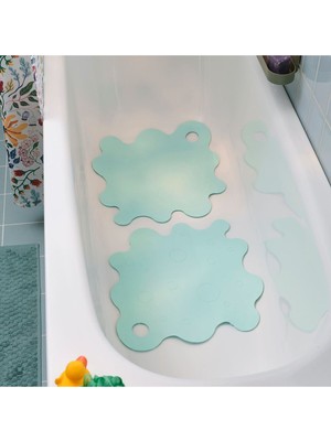 PremiumPort Açık Turkuaz Banyo Kaydırmazı 43X43 Cm, 2'li Set