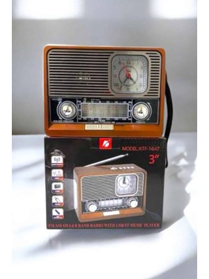 Ronanna Ahşap Görünümlü Retro Bluetooth Radyo Usb,aux ve Sd Kart Girişli - Lisinya