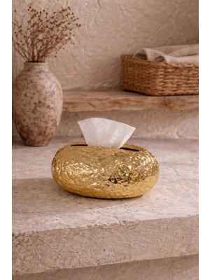 Özgürce Parlak Altın Dekoratif Peçetelik, Modern Masa Üstü Aksesuar
