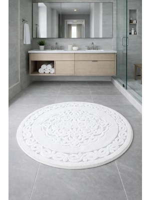 PremiumPort 100 cm Yuvarlak Yıkanabilir Paspas ile Temizlikte Kolaylık