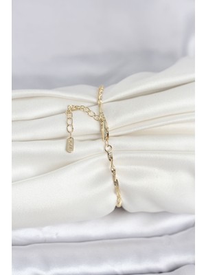 Ronanna cm 14K Gold Renk Yassı Ezme Burgu Model Kadın Bileklik - Lisinya