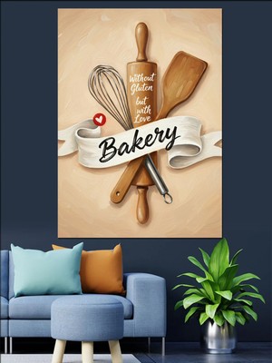 Özgürce Fırıncılık Ekmeği Pişirme Posteri Dekoratif Kanvas ve Mdf Tablo