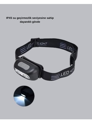 Ronanna Ipx5 Su Geçirmez Şarjlı LED Kafa Feneri | Hareket Sensörlü, Ayarlanabilir 60° Far