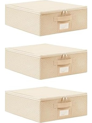 Esmo Home 3'lü Küçük Boy Bej Destekli Hurç Set 31 x 38 x 12 cm