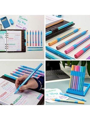 Esmo Home Slider Edge Pastel Xb Tükenmez Kalem (Üç Köşeli Kalem Çizgi Genişliği Xb) 8 Adet, Çeşitli