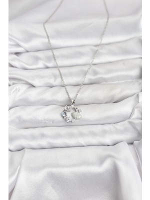 Ronanna 316L Çelik Zincir Gümüş Renk Deniz Tema Model Zirkon Taşlı Kadın Kolye - Lisinya