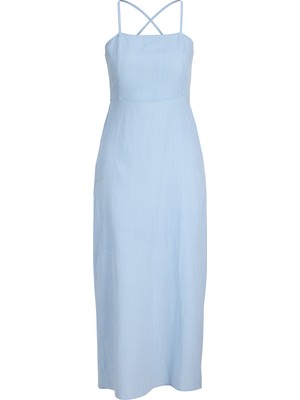 Jack & Jones Kadin Çapraz Baglama Detayli Kare Yaka Uzun Elbise - Annika