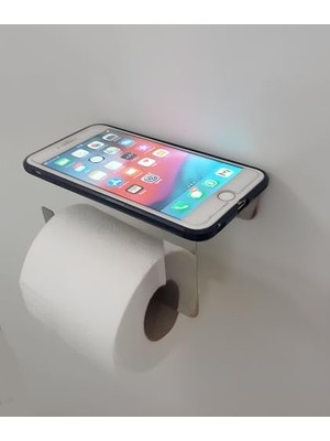 Esmo Home Ister Kendinden Yapışkanlı Ister Vidalı Paslanmaz Çelik Telefon Raflı Tuvalet Kağıtlığı