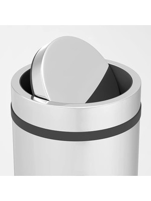 Esmo Home Premium Serisi Pratik Döner Kapaklı 11 Litre Mutfak/banyo Çöp Kovası Paslanmaz Krom, 11L
