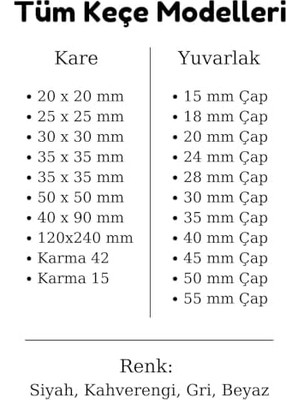 Esmo Home Siyah Keçe 48 Adet 2 cm Daire Yapışkanlı, Masa, Koltuk Altı Parke Koruma Yuvarlak