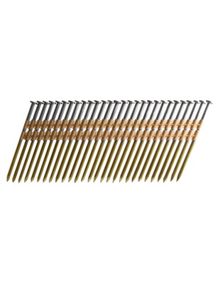 Esmo Home B&c Eagle A312X131HD/22 Yuvarlak Başlı 3-1/2-Inç X.131 x 22 Derece Daldırma Galvanizli Pürüzsüz Şaft Plastik Sıralı Çerçeveleme Çivileri (Kutu Başına 500)