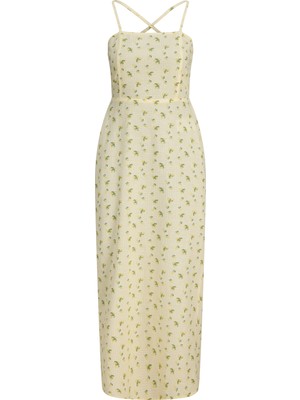 Jack & Jones Kadin Çapraz Baglama Detayli Kare Yaka Uzun Elbise - Annika